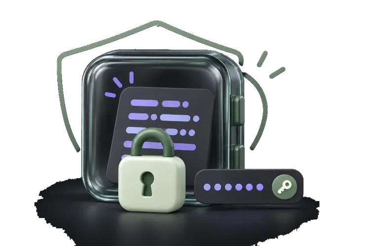 Encrypted vault note protected with a password